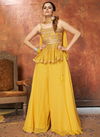 Yellow Colour New Designer Heavy Wedding Wear Salwar Suit Collection DRS106